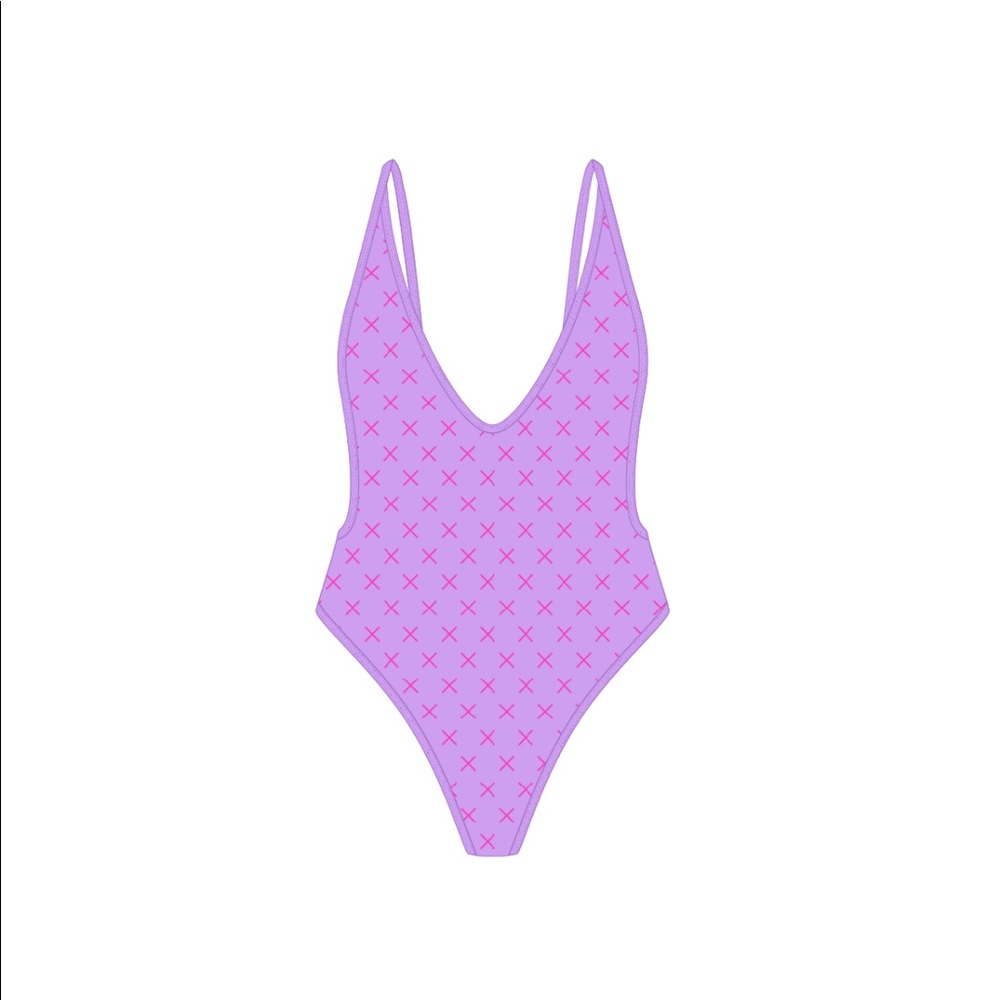 Boutine LA retro lilac logo print